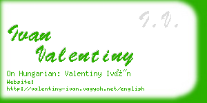 ivan valentiny business card